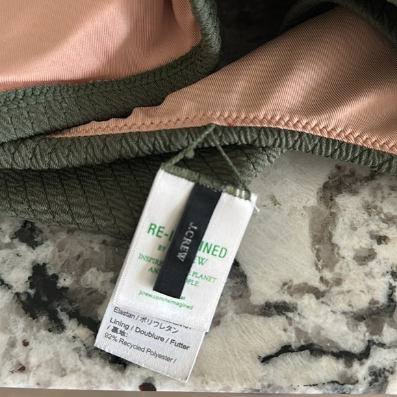 J. Crew Green and Textured Bikini Top - Picture 5 of 6